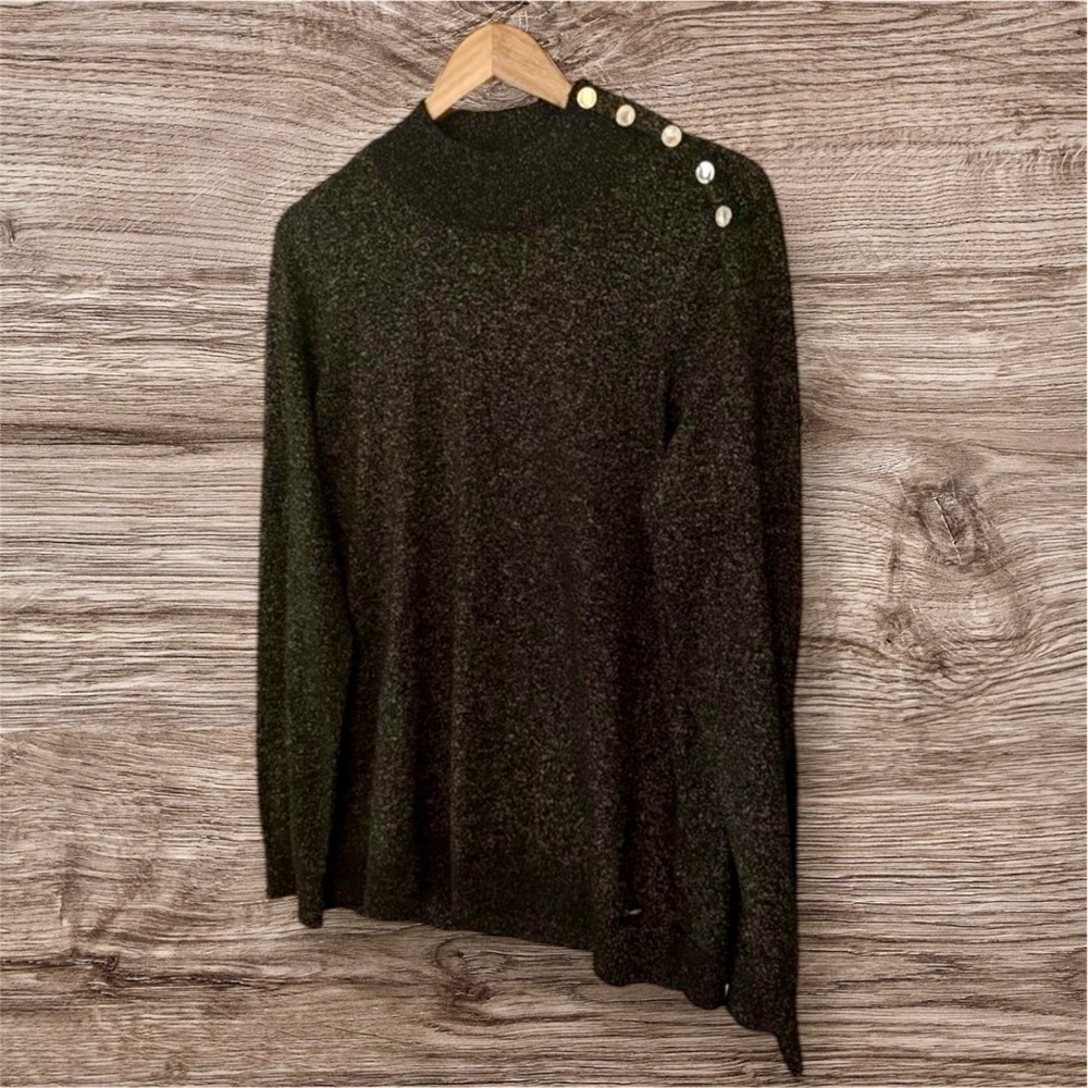 Calvin Klein Long Sleeve Mock Neck Sweater Green Large‎